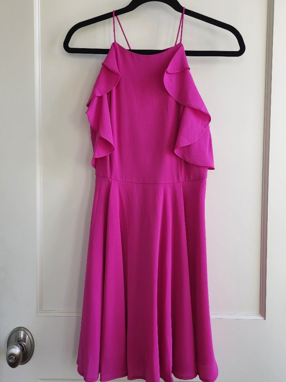 Hot Pink Ruffle Cold Shoulder Dress Medium The Impeccable Pig Party Dress